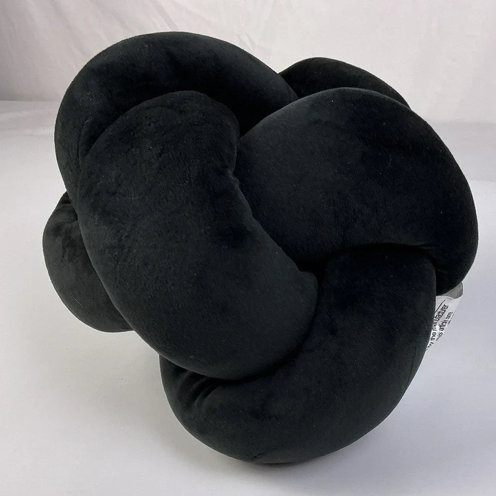 Target Knot‎ Ball Throw Pillow Black Plush Decorative Accent 10